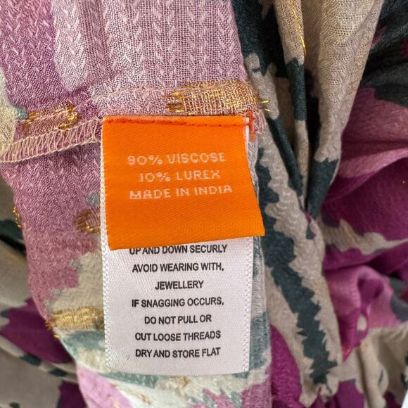 NWT Oliphant Smocked Top Maxi Dress Medium Patola Purple Long Sleeve Tuckernuck - Picture 11 of 16